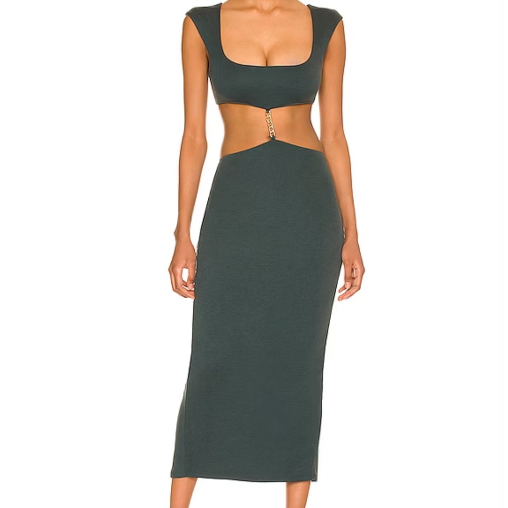 NWT REVOLVE X CAMILA COELHO "KNOX MIDI DRESS" IN EMERALD GREEN-XXS